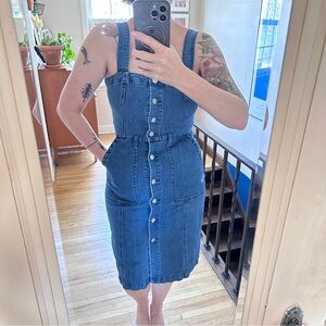 Gap Denim Button-Front Midi Dress - Blue